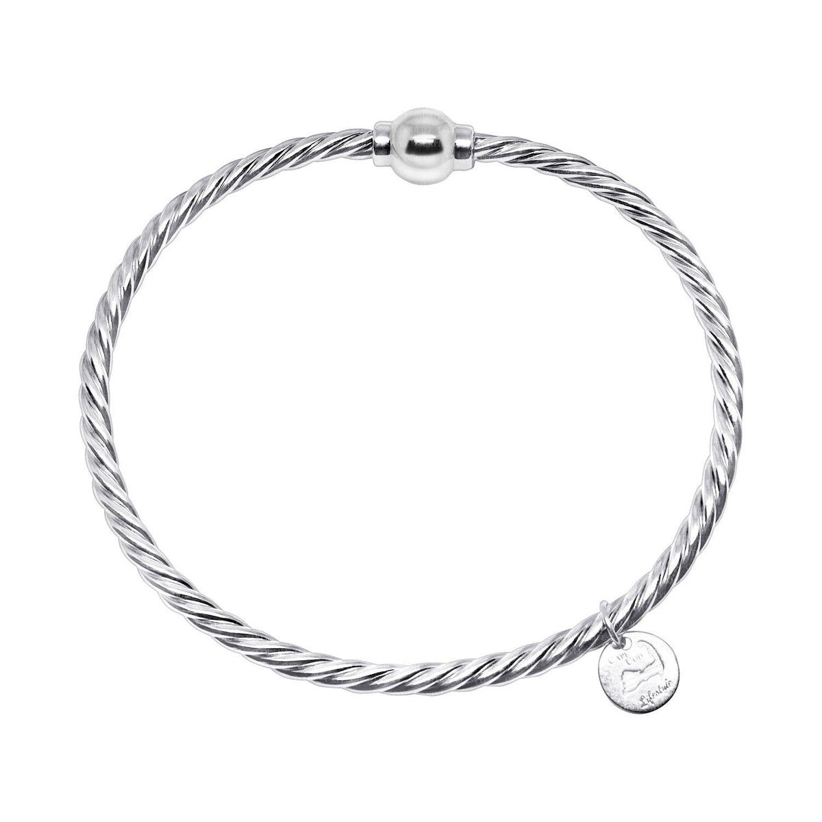 Sterling Silver Braided Bracelet with 14k Yellow Gold Ball