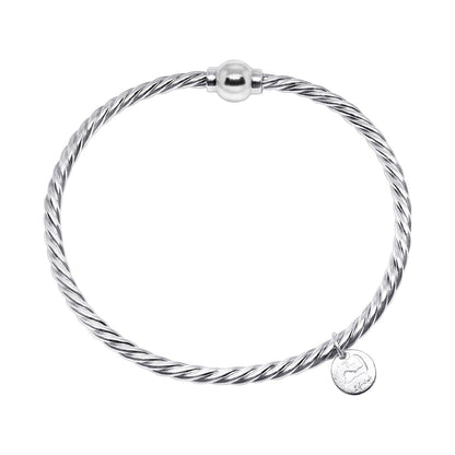 Sterling Silver Braided Bracelet with 14k Yellow Gold Ball