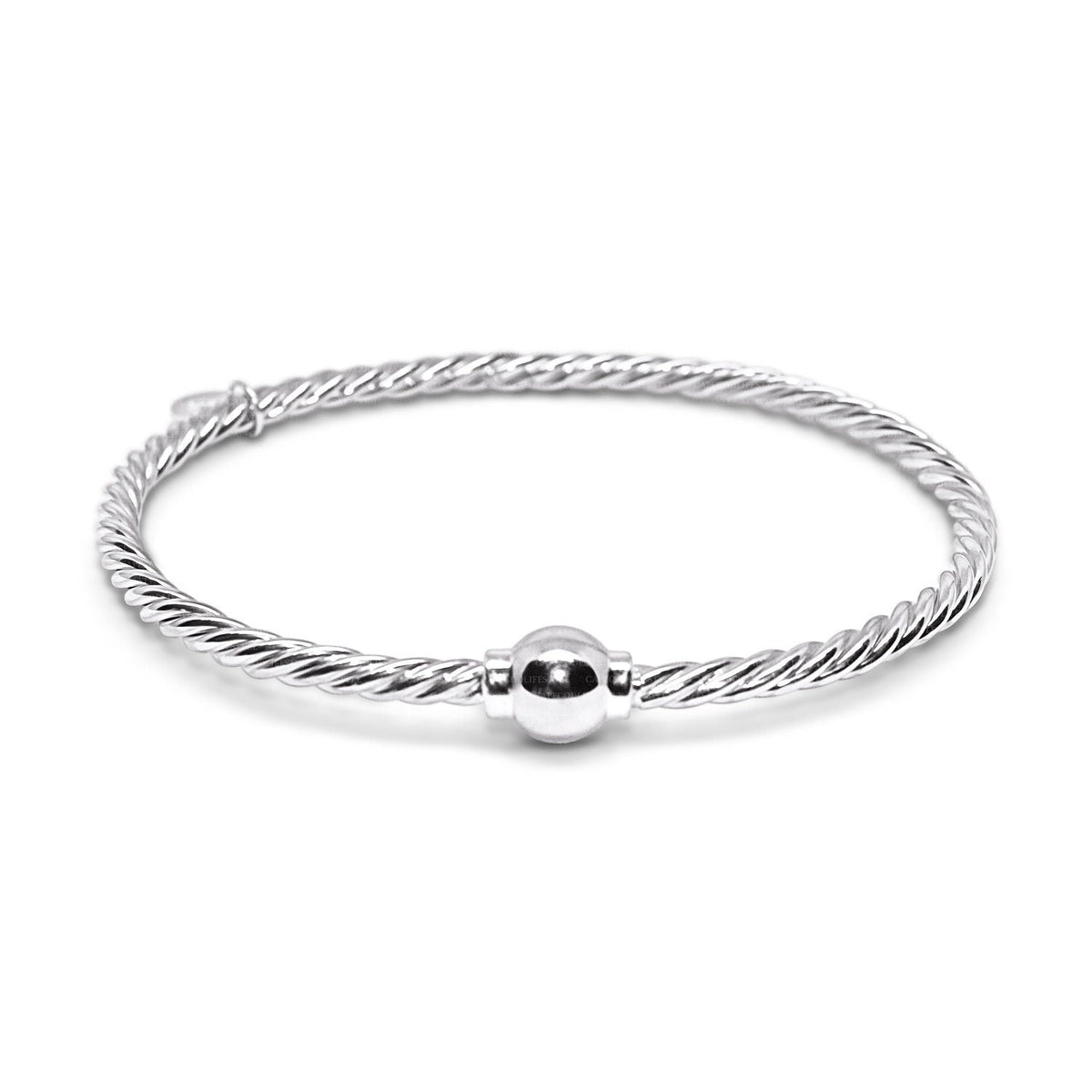 Sterling Silver Braided Bracelet with 14k Yellow Gold Ball