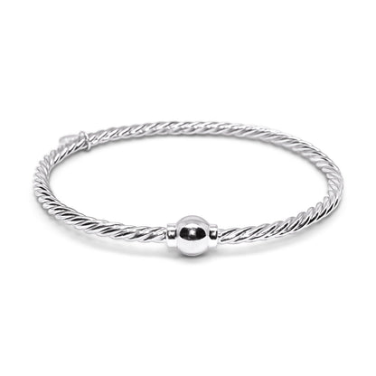 Sterling Silver Braided Bracelet with 14k Yellow Gold Ball