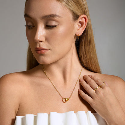 14K Gold Filled Pendant Necklace for Women, Dainty Layered Necklace